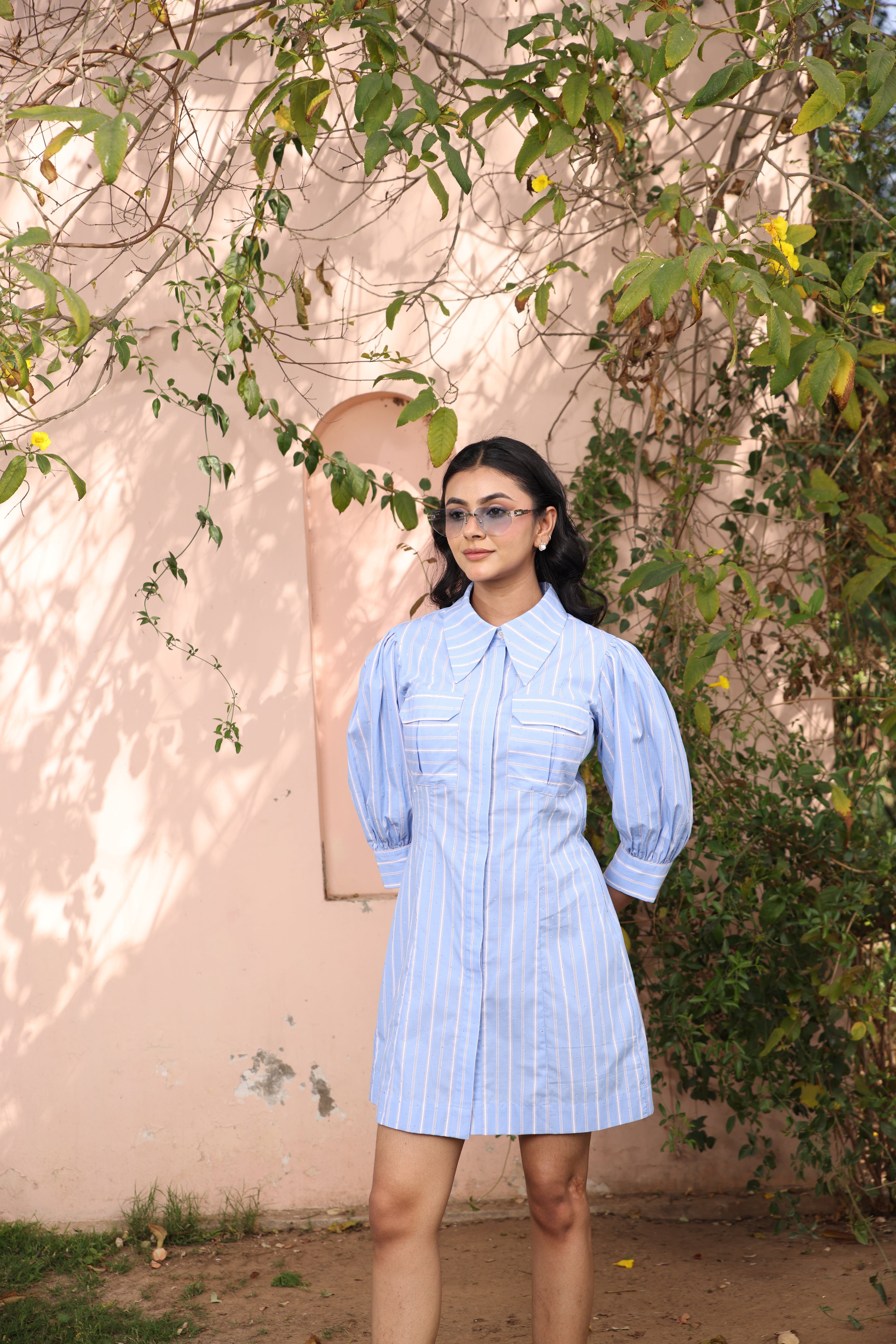 Serene Stripe Shirt Dress