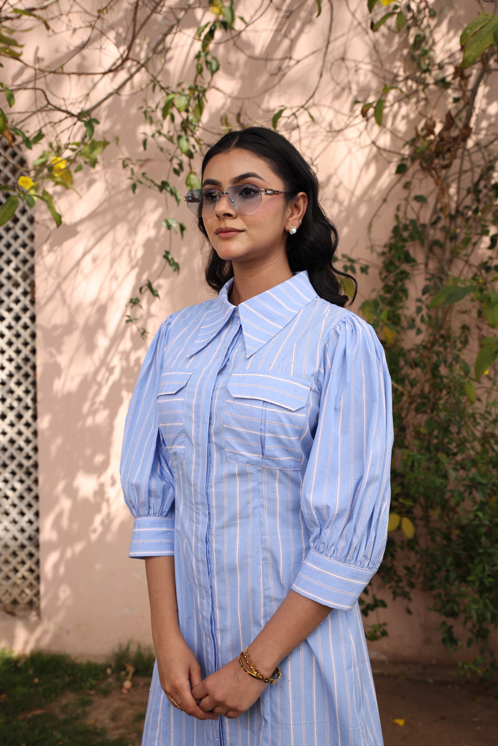Serene Stripe Shirt Dress