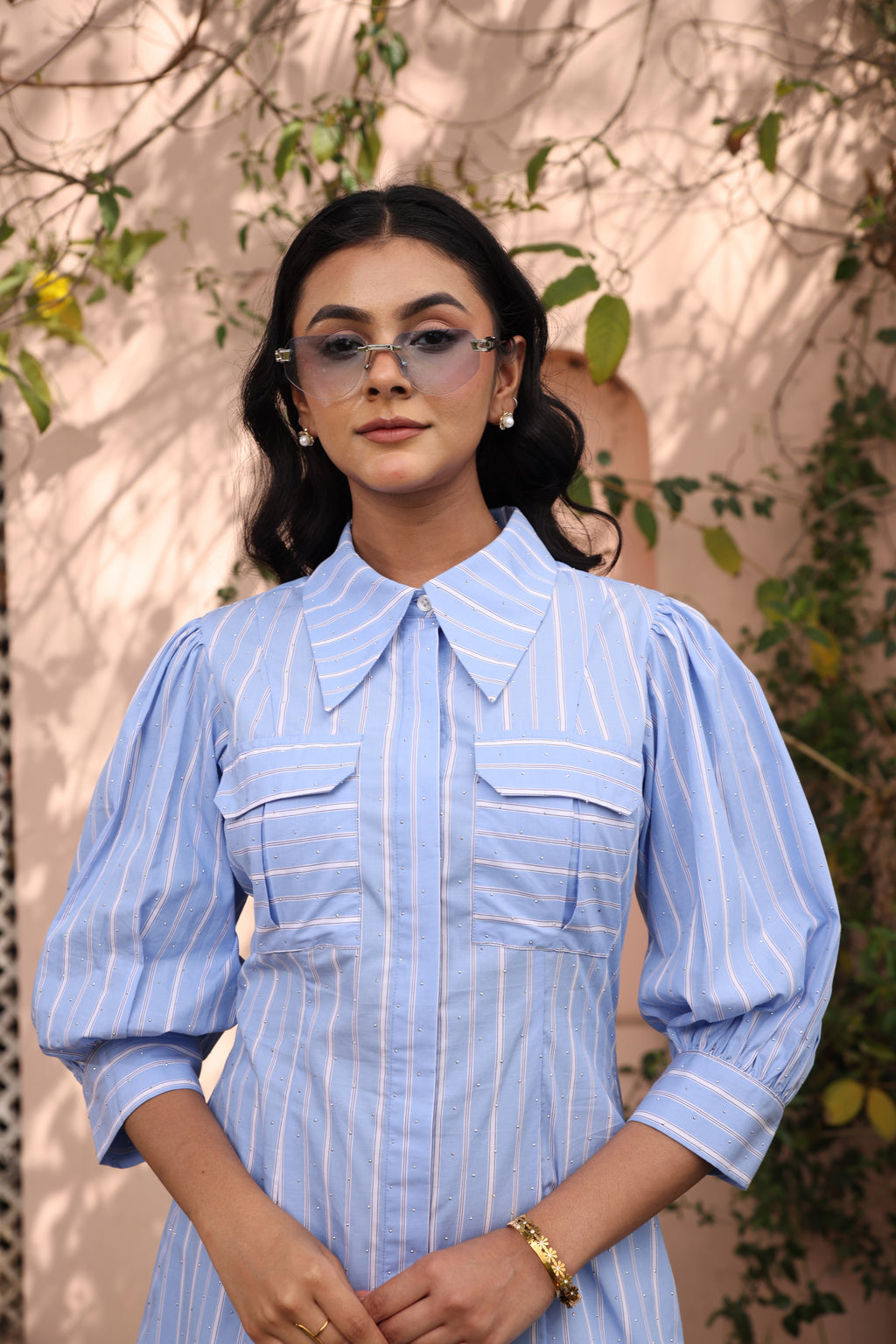 Serene Stripe Shirt Dress