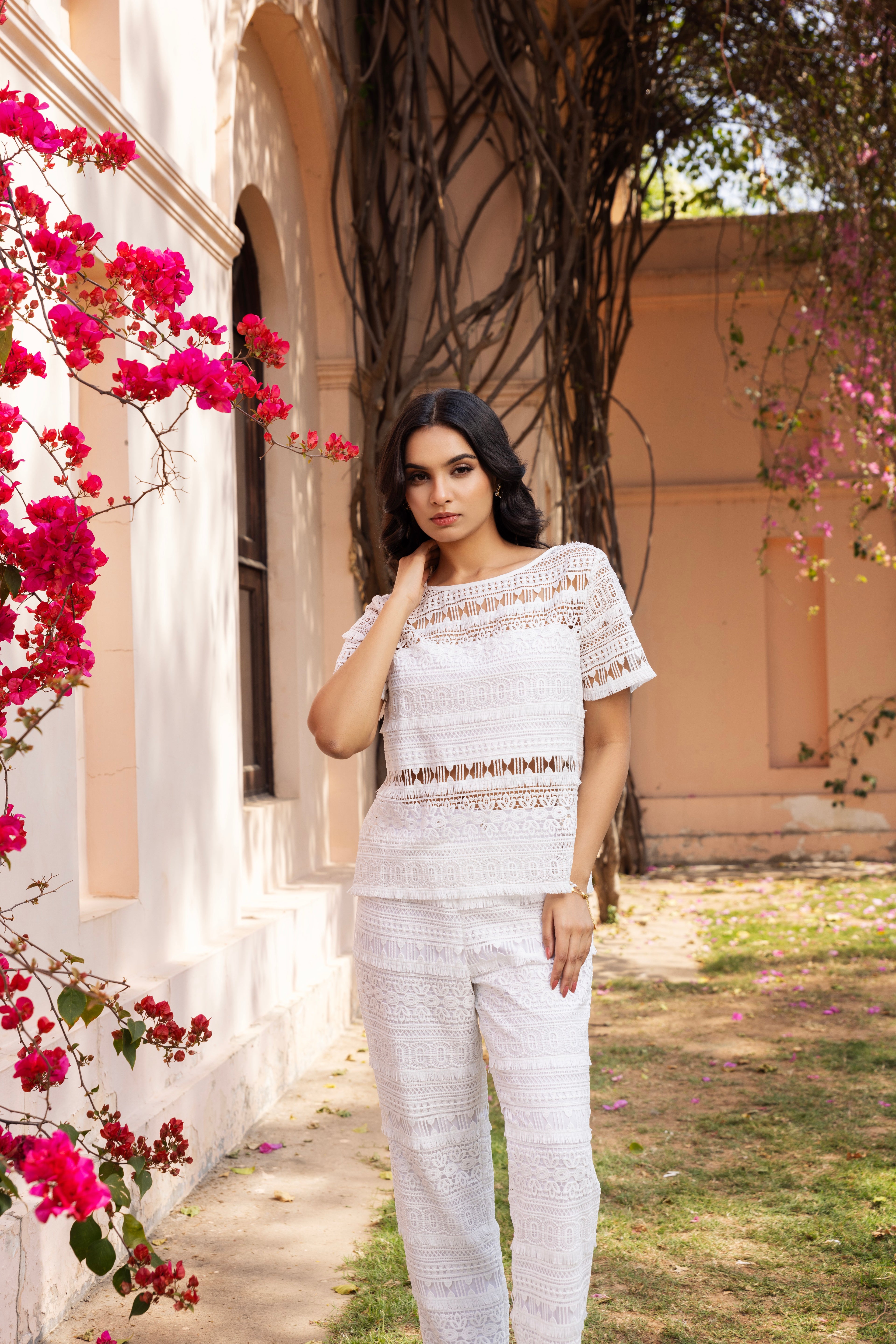 Ivory Lattice Daydream Set