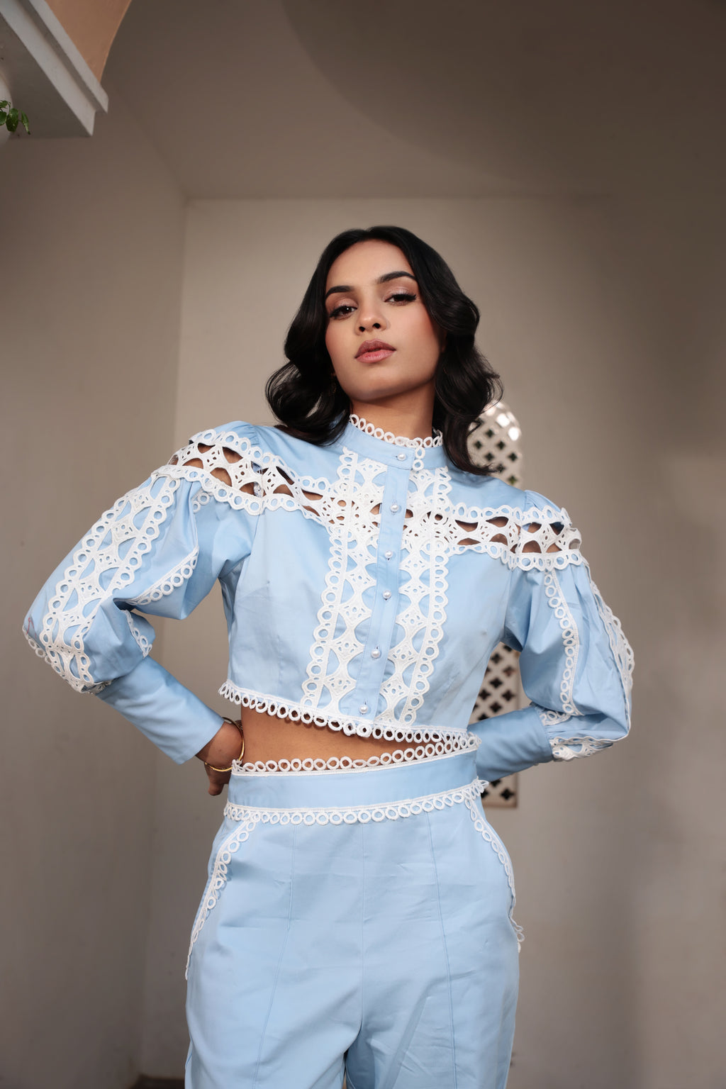 Aurelle Lace Crop Blouse