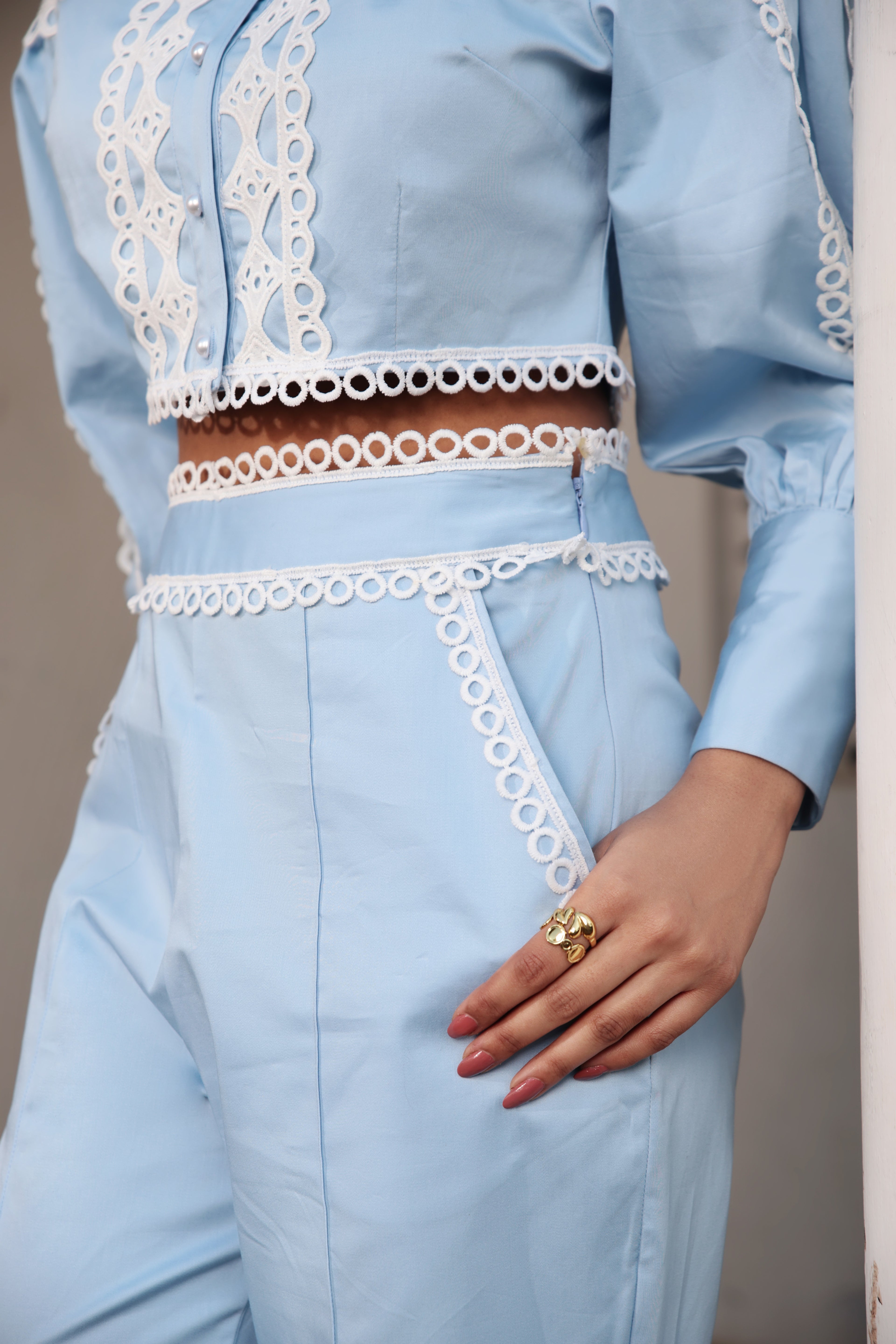 Aurelle Lace Crop Blouse