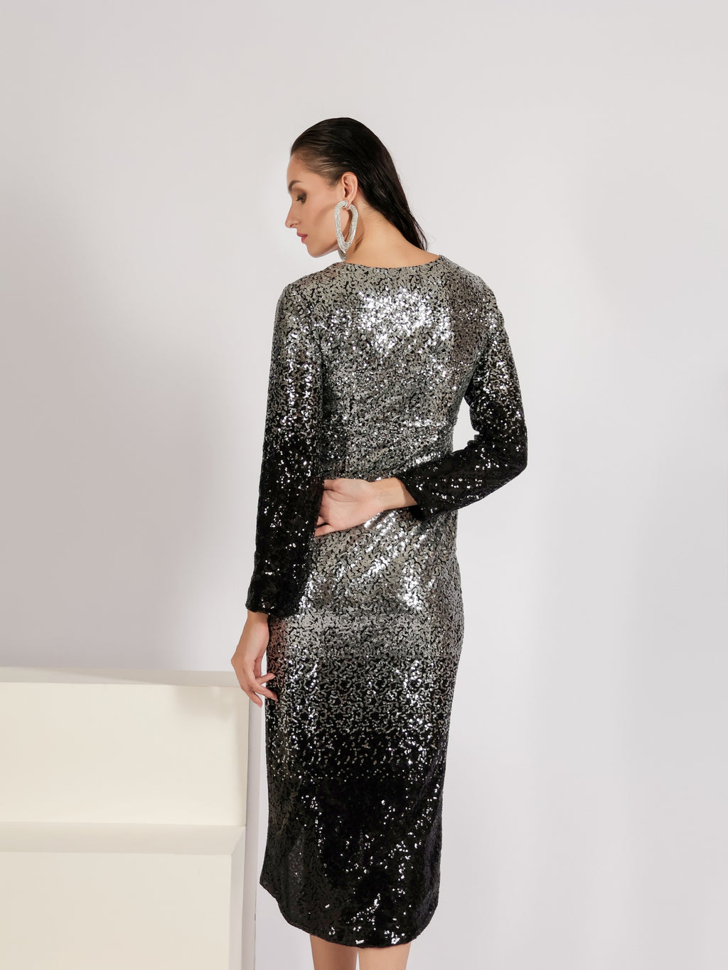 Midnight Radiance Ombre Sequin Dress