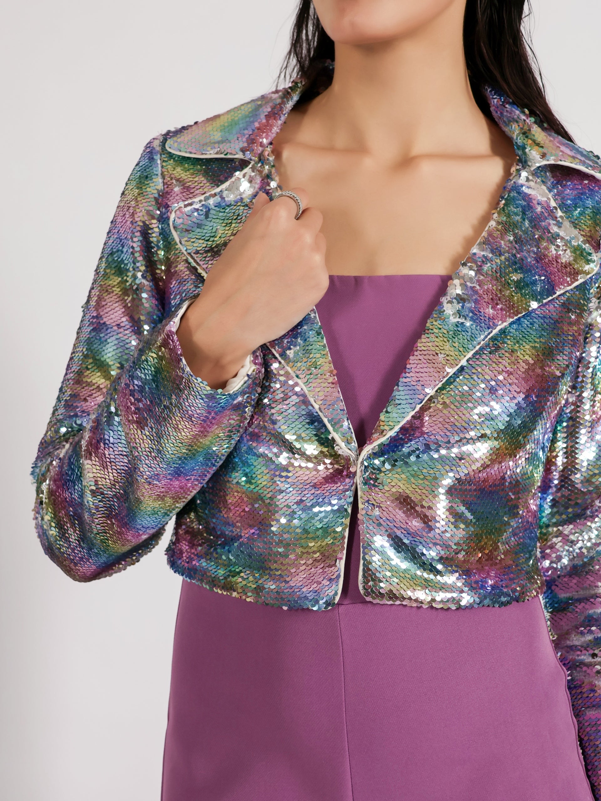 Sequin Cropped Blazer