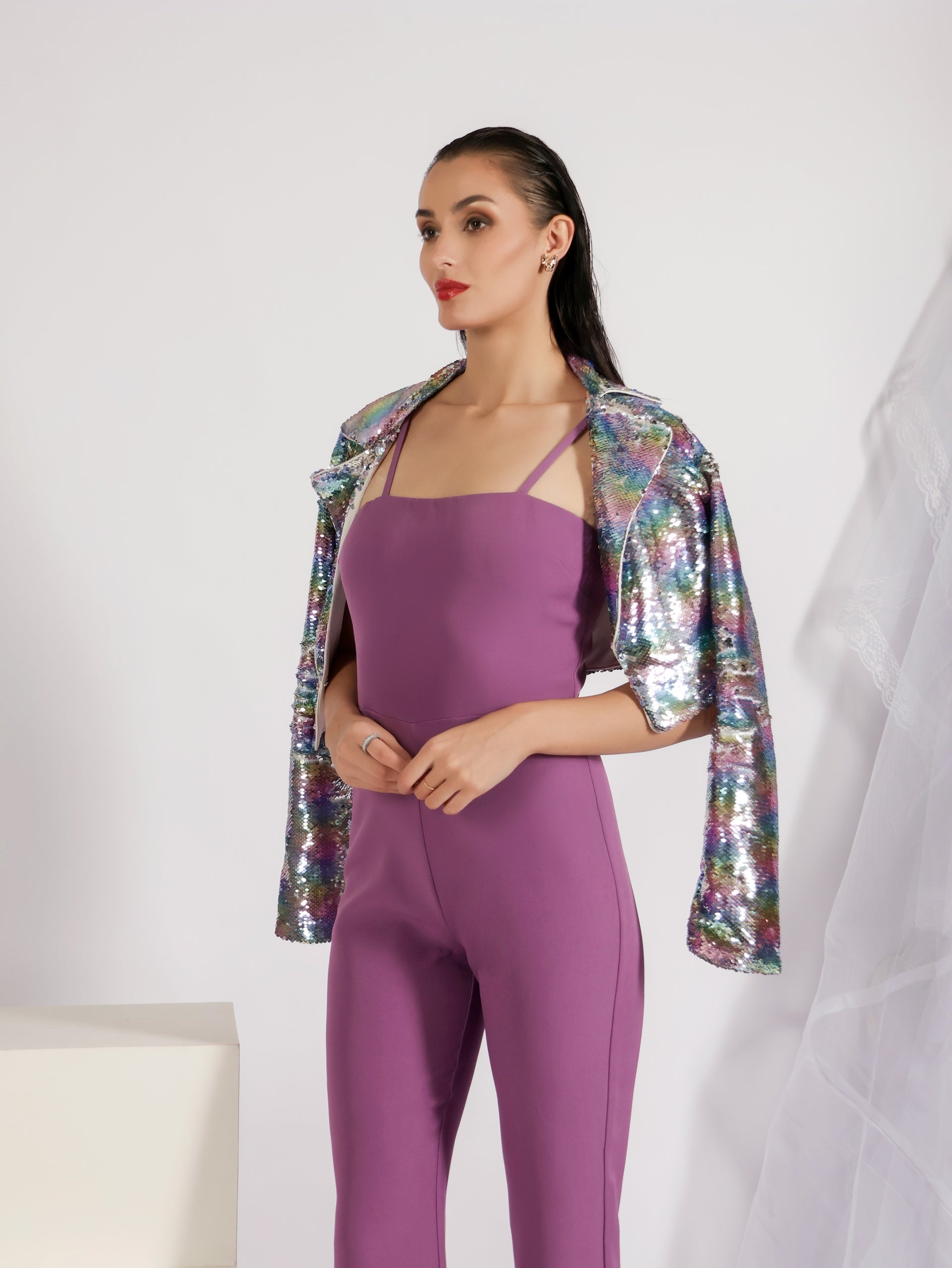 Sequin Cropped Blazer